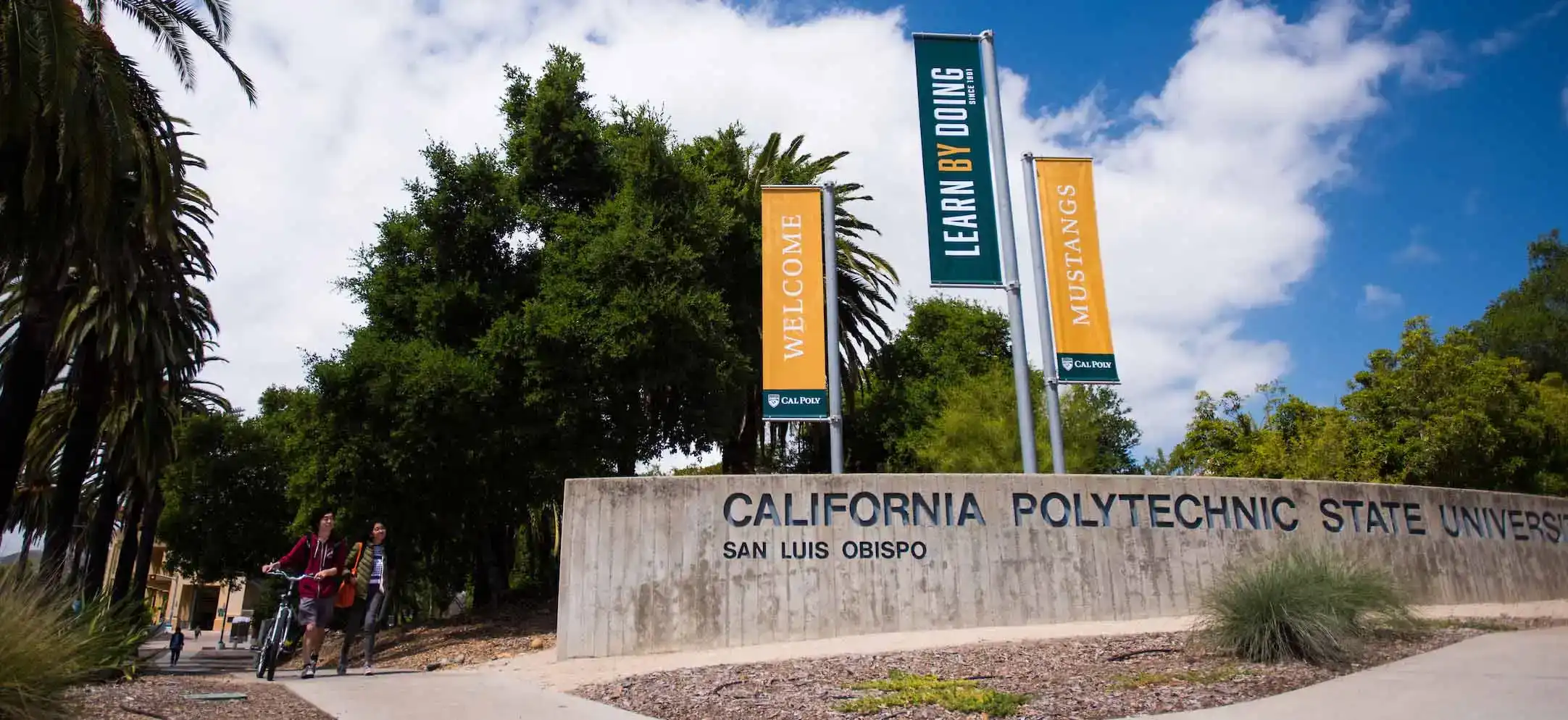 Cal Poly banners near Spanos Stadium